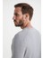 Slim Fit Bisiklet Yaka Açık Gri Merino Yün Triko 3