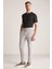 Bağcıklı Açık Gri Slim Fit Triko Pantolon 4
