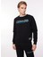 Siyah Erkek Bisiklet Yaka Baskılı Sweatshirt OXM6030_SIGNATURE-M-CREW 1