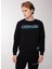 Siyah Erkek Bisiklet Yaka Baskılı Sweatshirt OXM6030_SIGNATURE-M-CREW 2