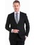 Siyah Slim Fit Düz Mono Yaka Klasik Takım Elbise 3