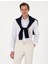 Lacivert Slim Fit Çizgili Uzun Kollu Gömlek 3