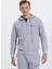 Gri Fermuarlı Kapüşonlu Regular Fit Erkek Sweatshirt Wmrecycled Zıp Hoodıe 1