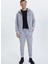 Gri Fermuarlı Kapüşonlu Regular Fit Erkek Sweatshirt Wmrecycled Zıp Hoodıe 3