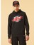 Kapüşonlu Normal Kalıp Düz Siyah Erkek Sweatshirt - Nba Tear Logo Hoody Chibul Blk 1