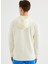 Krem Rengi Fermuarlı Kapüşonlu Pamuklu Regular Fit Erkek Sweatshirt Core Zıp Hoodıe 4