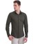 Yeşil Slim Fit Baskılı 100% Pamuklu Slim Yaka Uzun Kollu Baskılı Casual Gömlek 4