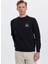 Siyah Baskılı Bisiklet Yaka Pamuklu Regular Fit Erkek Sweatshirt Wmxmas Deer 1