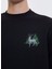 Siyah Baskılı Bisiklet Yaka Pamuklu Regular Fit Erkek Sweatshirt Wmxmas Deer 2