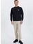 Siyah Baskılı Bisiklet Yaka Pamuklu Regular Fit Erkek Sweatshirt Wmxmas Deer 3