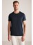 Bisiklet Yaka Lacivert Basic T-Shirt 1