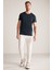 Bisiklet Yaka Lacivert Basic T-Shirt 4