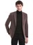 Bordo Comfort Fit Desenli Mono Yaka Klasik Ceket 3