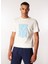 Beyaz Erkek Bisiklet Yaka Relaxed Baskılı T-Shirt D4SM-TST3281 1