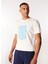 Beyaz Erkek Bisiklet Yaka Relaxed Baskılı T-Shirt D4SM-TST3281 3