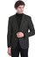 Siyah Comfort Fit Desenli Mono Yaka Klasik Ceket 1