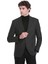 Siyah Comfort Fit Desenli Mono Yaka Klasik Ceket 4
