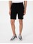 Siyah Regular Fit Örme Şort 2