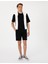 Siyah Regular Fit Örme Şort 3