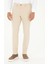 Bej Slim Fit Kanvas Çizgili Pantolon 2
