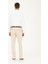 Bej Slim Fit Kanvas Çizgili Pantolon 4