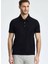 Merserize Pamuk Siyah Polo Yaka T-Shirt 4