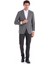 Gri Slim Fit Kareli Mono Yaka Keten Ceket 4