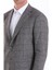 Gri Slim Fit Kareli Mono Yaka Keten Ceket 5
