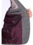 Gri Slim Fit Kareli Mono Yaka Keten Ceket 6