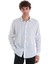 Mavi Comfort Fit Çizgili Slim Yaka Uzun Kollu Keten Gömlek 1