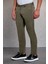 Haki Slim Fit Desenli Yandan Cep Kanvas Pantolon 3