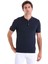 Lacivert Regular Fit Düz Polo Yaka Rayon Triko Tişört 1
