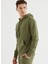 Haki Kapüşonlu Cepli Pamuklu Regular Fit Erkek Sweatshirt Core Hoodıe W/pocket 1
