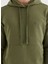 Haki Kapüşonlu Cepli Pamuklu Regular Fit Erkek Sweatshirt Core Hoodıe W/pocket 2