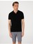 Siyah Slim Fit Polo Yaka Triko Tişört 1