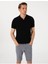 Siyah Slim Fit Polo Yaka Triko Tişört 3