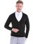 Siyah Comfort Fit Düz V Yaka Yünlü Triko Hırka 2