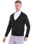 Siyah Comfort Fit Düz V Yaka Yünlü Triko Hırka 3