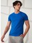 Bisiklet Yaka Mavi Erkek T-Shirt FM23S07TGBLUETTE 1