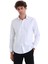 Beyaz Slim Fit 100% Pamuk Açık Italyan Yaka Uzun Kollu Saten Gömlek 4