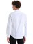 Beyaz Slim Fit 100% Pamuk Açık Italyan Yaka Uzun Kollu Saten Gömlek 7