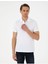 Beyaz Slim Fit %100 Pamuk Polo Yaka Basic Tişört 1