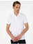Beyaz Slim Fit %100 Pamuk Polo Yaka Basic Tişört 3
