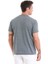 Indigo Regular Fit Jakarlı Bisiklet Yaka Keten Tişört 6