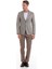 Kahverengi Comfort Fit Desenli Sivri Yaka Casual Keten Ceket 2