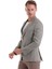 Kahverengi Comfort Fit Desenli Sivri Yaka Casual Keten Ceket 3