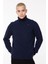 Klasik Yaka Normal Düz Mavi Erkek Kazak K2112QW_HENRY Lambswool 1