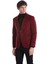 Bordo Slim Fit Düz Mono Yaka Pamuklu Kadife Ceket 3