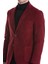 Bordo Slim Fit Düz Mono Yaka Pamuklu Kadife Ceket 5