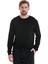 Siyah Regular Fit Düz Bisiklet Yaka Rayon Kazak 1